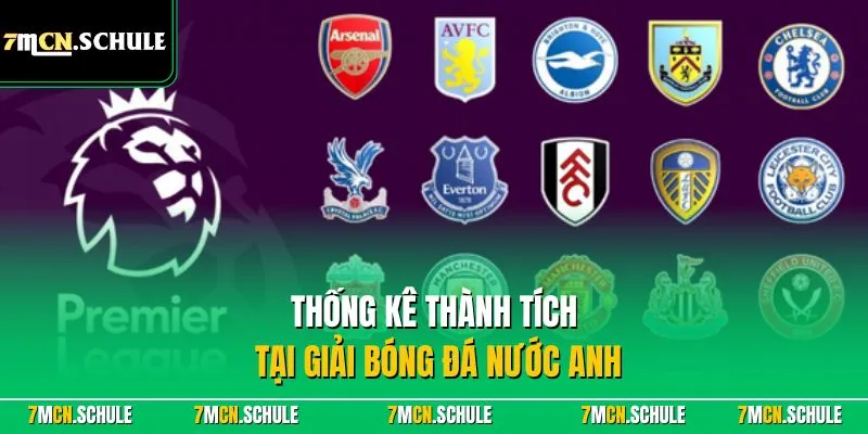Ngoại Hạng Anh - Giải Đá Bóng Danh Giá Top Đầu Châu Âu 8 Thống kê thành tích tại giải bóng đá nước Anh