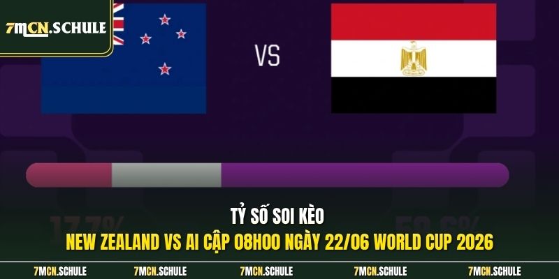 Tỷ số soi kèo New Zealand vs Ai Cập 08h00 ngày 22/06 World Cup 2026